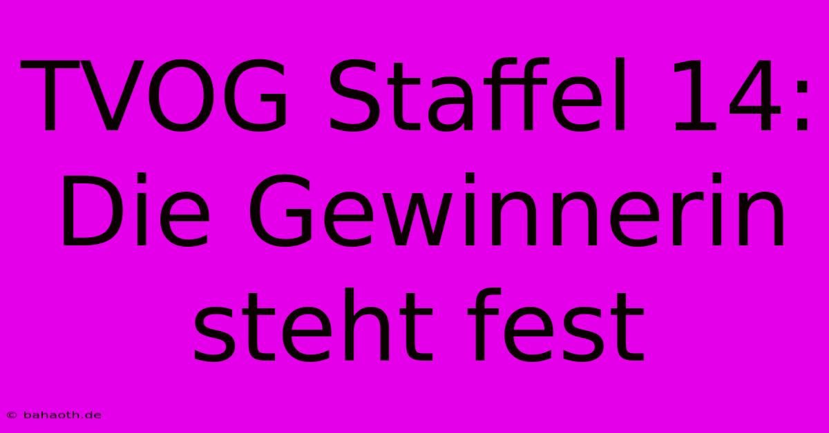 TVOG Staffel 14: Die Gewinnerin Steht Fest