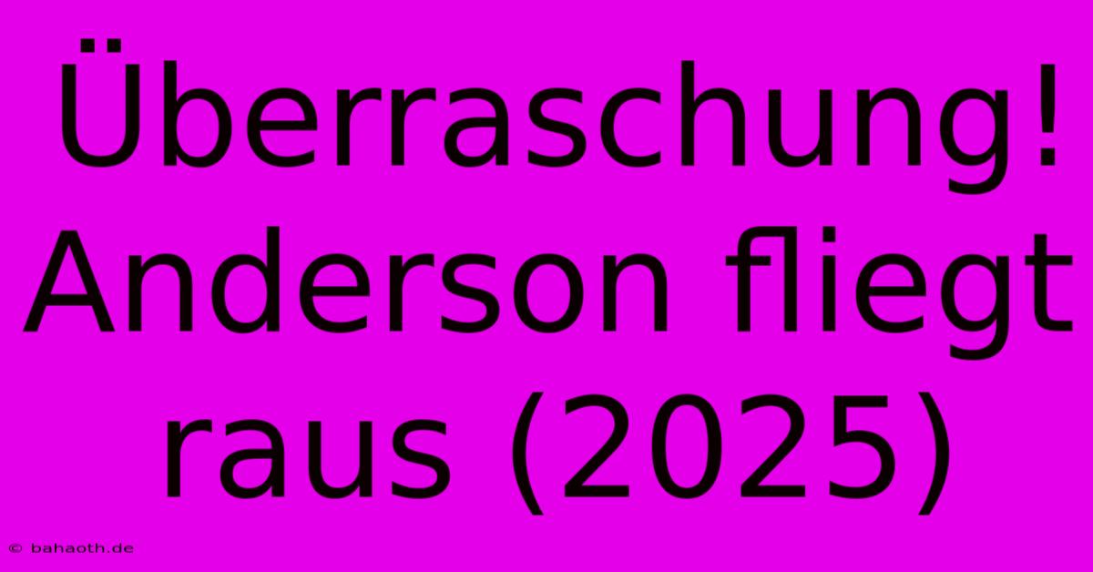 Überraschung! Anderson Fliegt Raus (2025)