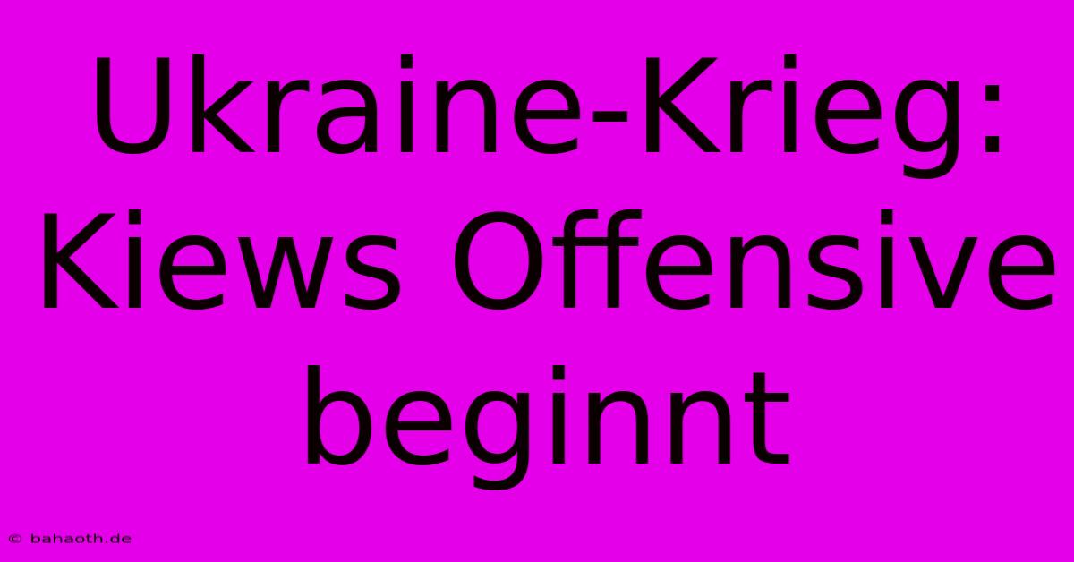 Ukraine-Krieg: Kiews Offensive Beginnt