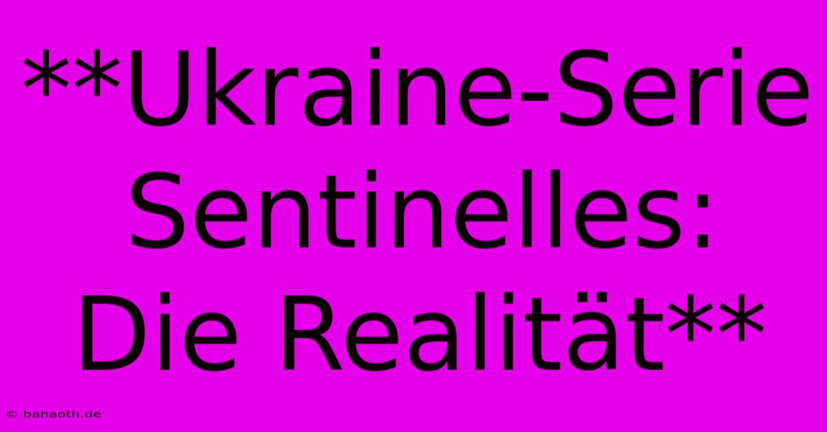 **Ukraine-Serie Sentinelles: Die Realität**