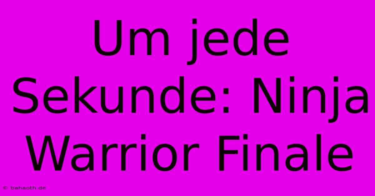 Um Jede Sekunde: Ninja Warrior Finale