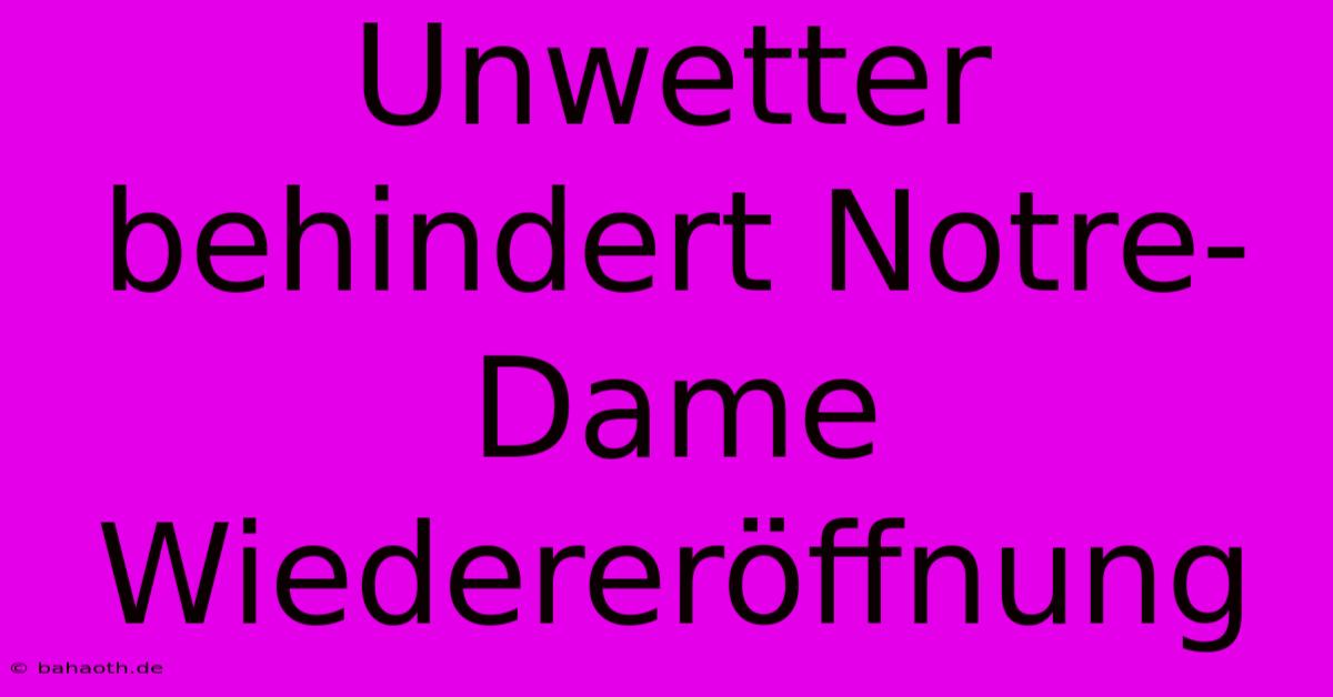 Unwetter Behindert Notre-Dame Wiedereröffnung