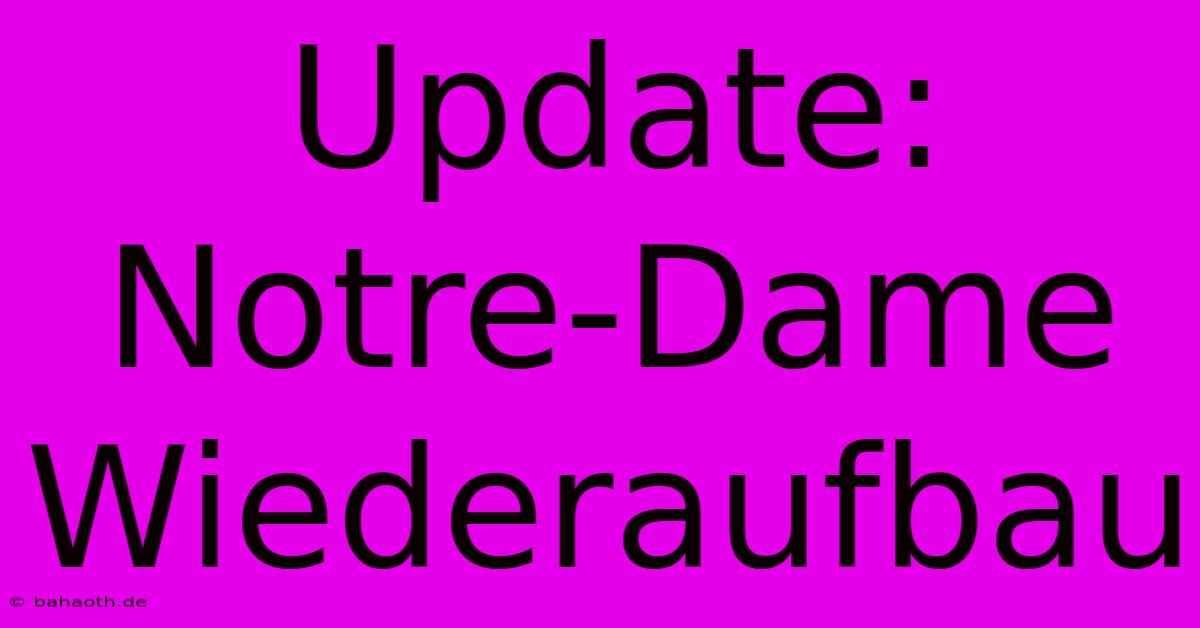 Update: Notre-Dame Wiederaufbau