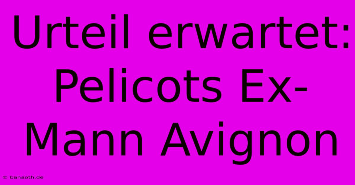 Urteil Erwartet: Pelicots Ex-Mann Avignon