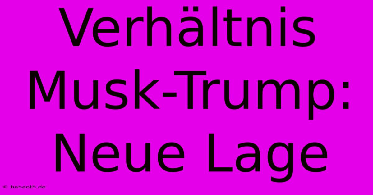 Verhältnis Musk-Trump:  Neue Lage