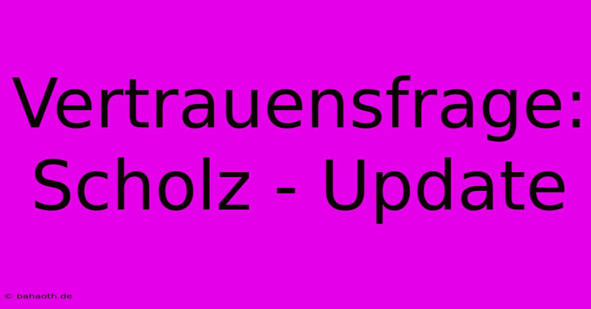 Vertrauensfrage: Scholz - Update