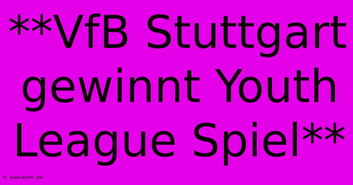 **VfB Stuttgart Gewinnt Youth League Spiel**