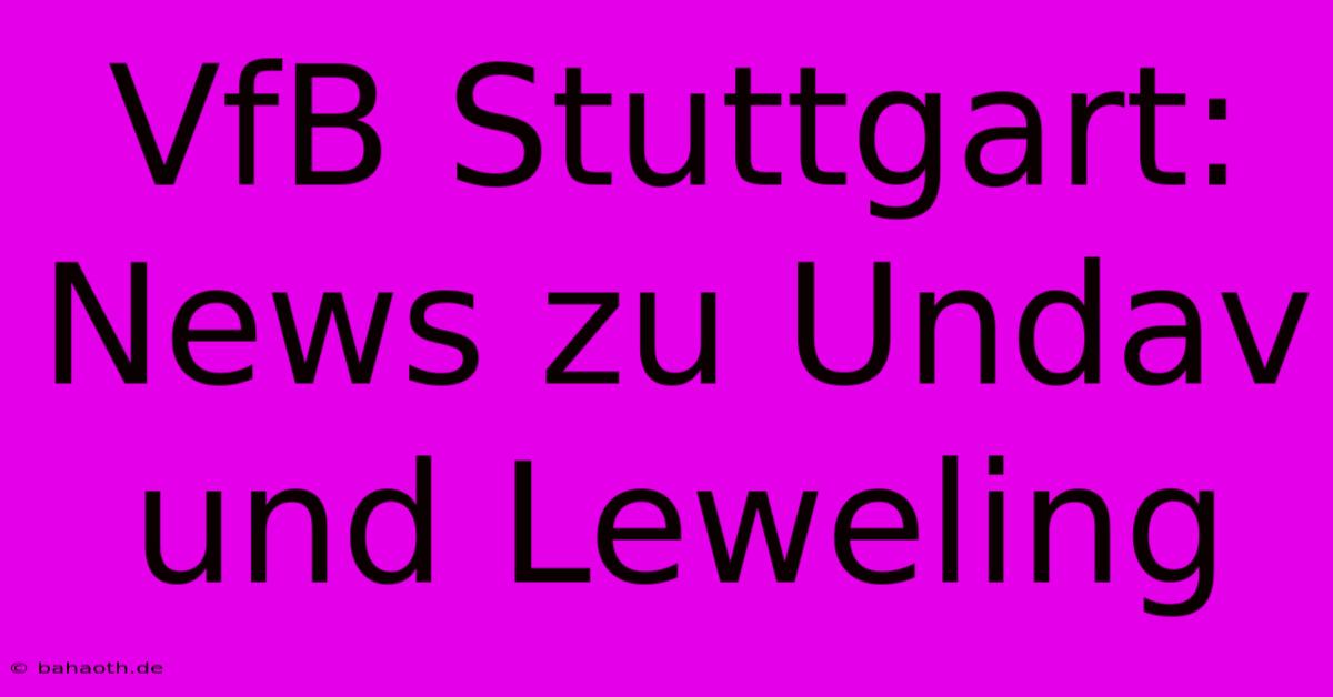 VfB Stuttgart:  News Zu Undav Und Leweling