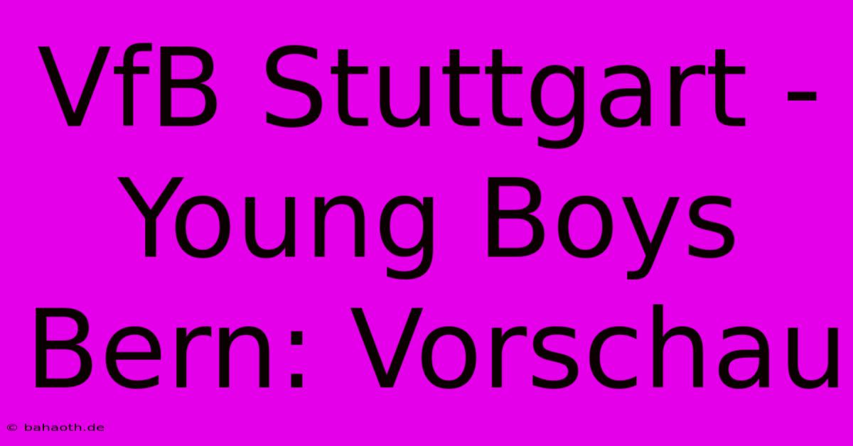 VfB Stuttgart - Young Boys Bern: Vorschau