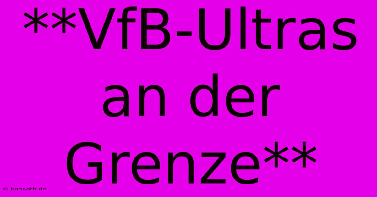 **VfB-Ultras An Der Grenze**