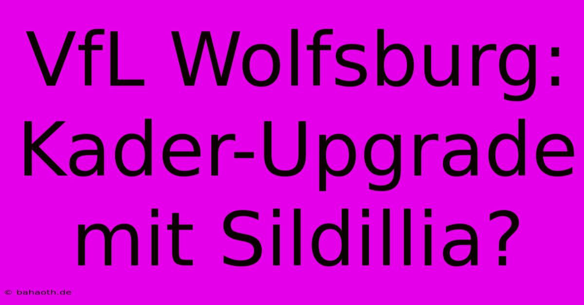 VfL Wolfsburg:  Kader-Upgrade Mit Sildillia?