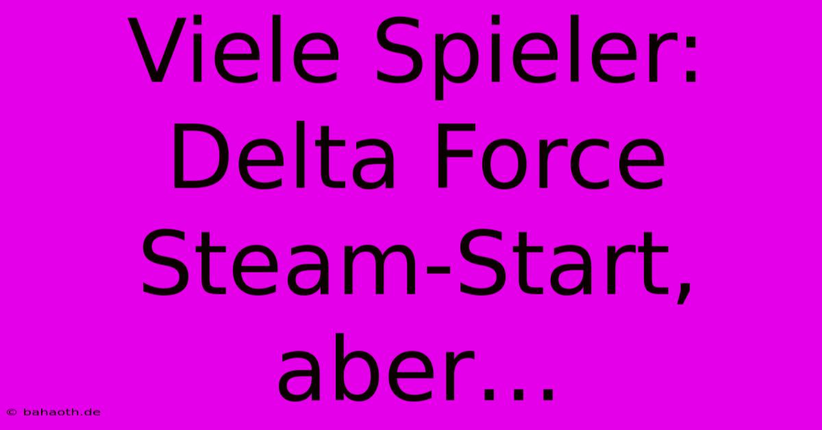 Viele Spieler: Delta Force Steam-Start,  Aber…