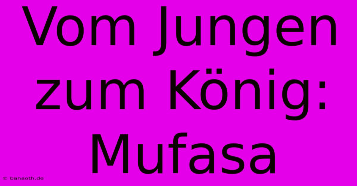 Vom Jungen Zum König: Mufasa