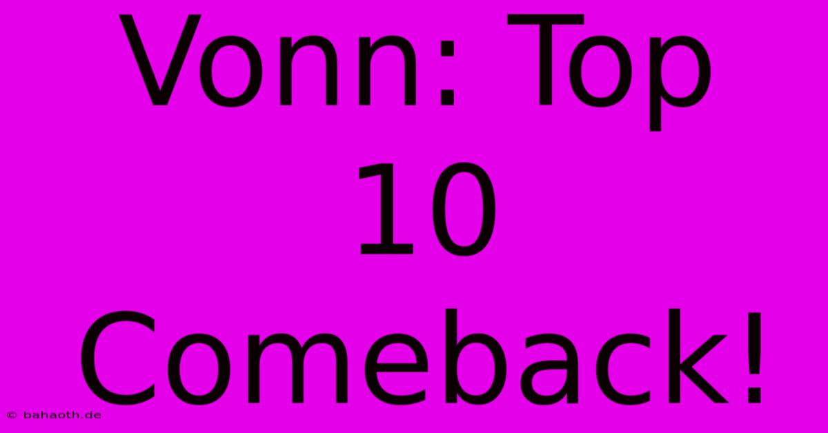 Vonn: Top 10 Comeback!