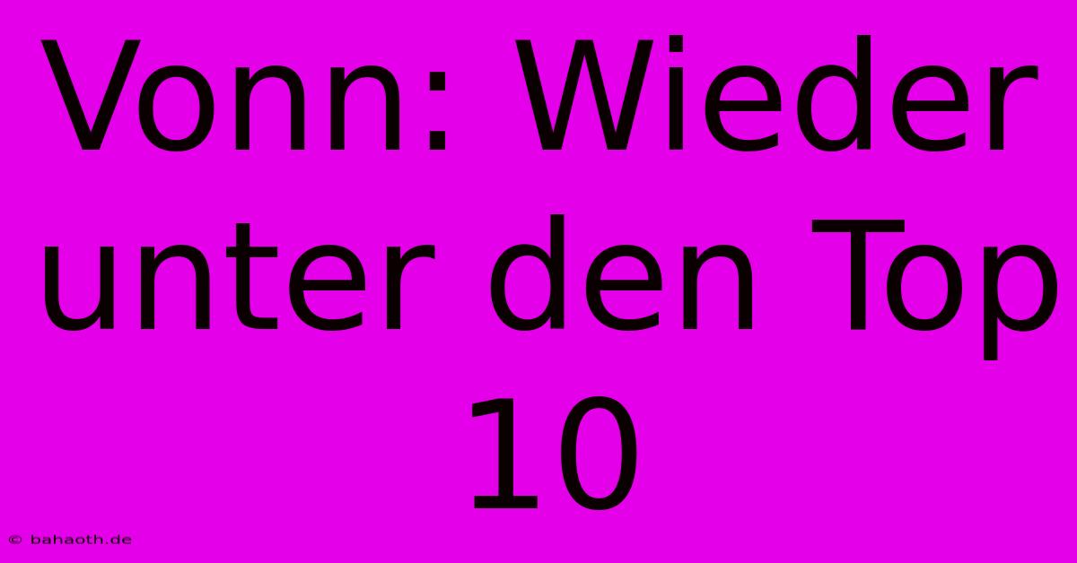 Vonn: Wieder Unter Den Top 10