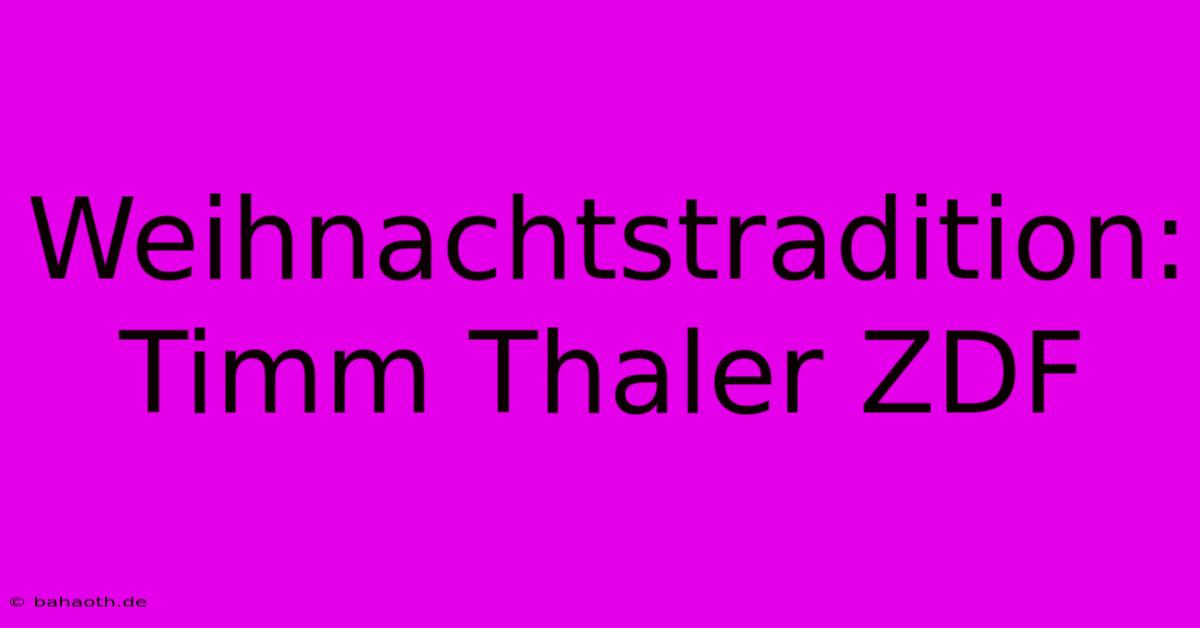 Weihnachtstradition: Timm Thaler ZDF