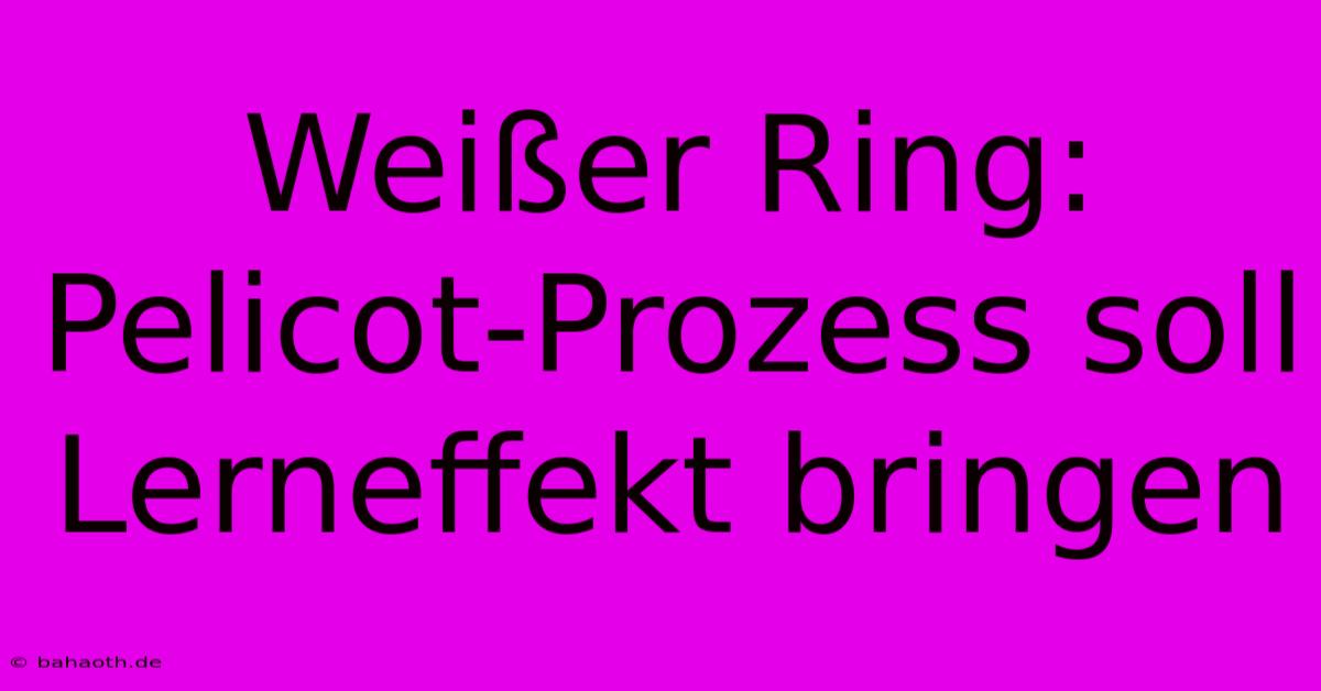 Weißer Ring: Pelicot-Prozess Soll Lerneffekt Bringen