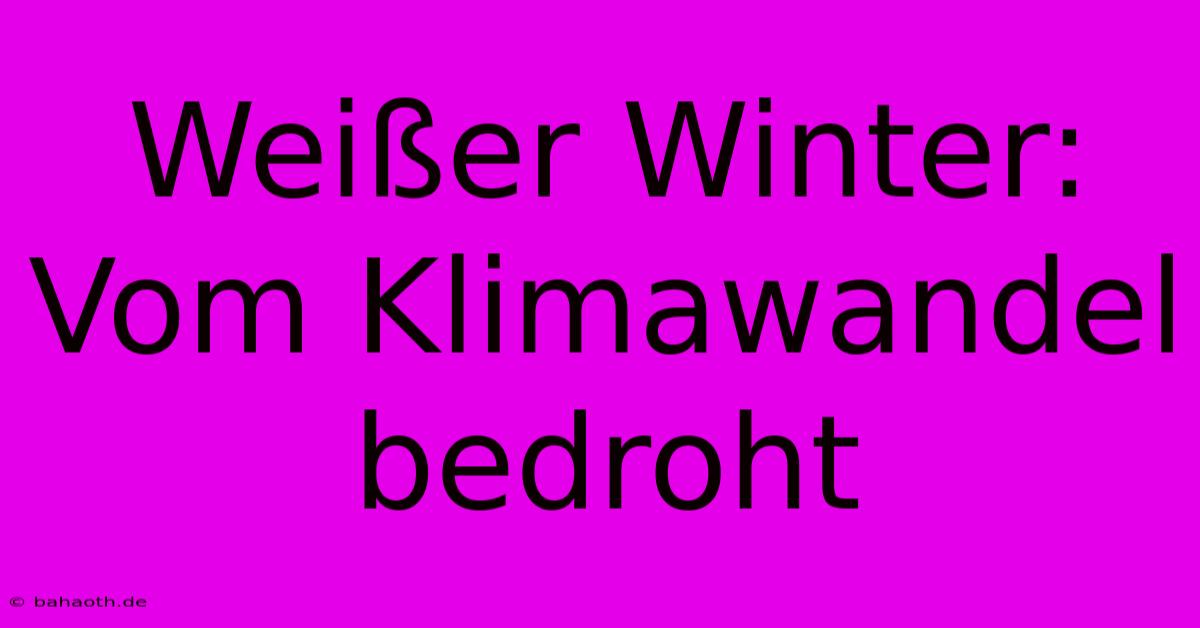 Weißer Winter: Vom Klimawandel Bedroht