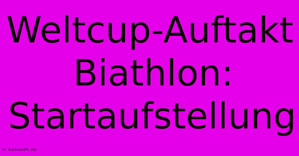 Weltcup-Auftakt Biathlon:  Startaufstellung