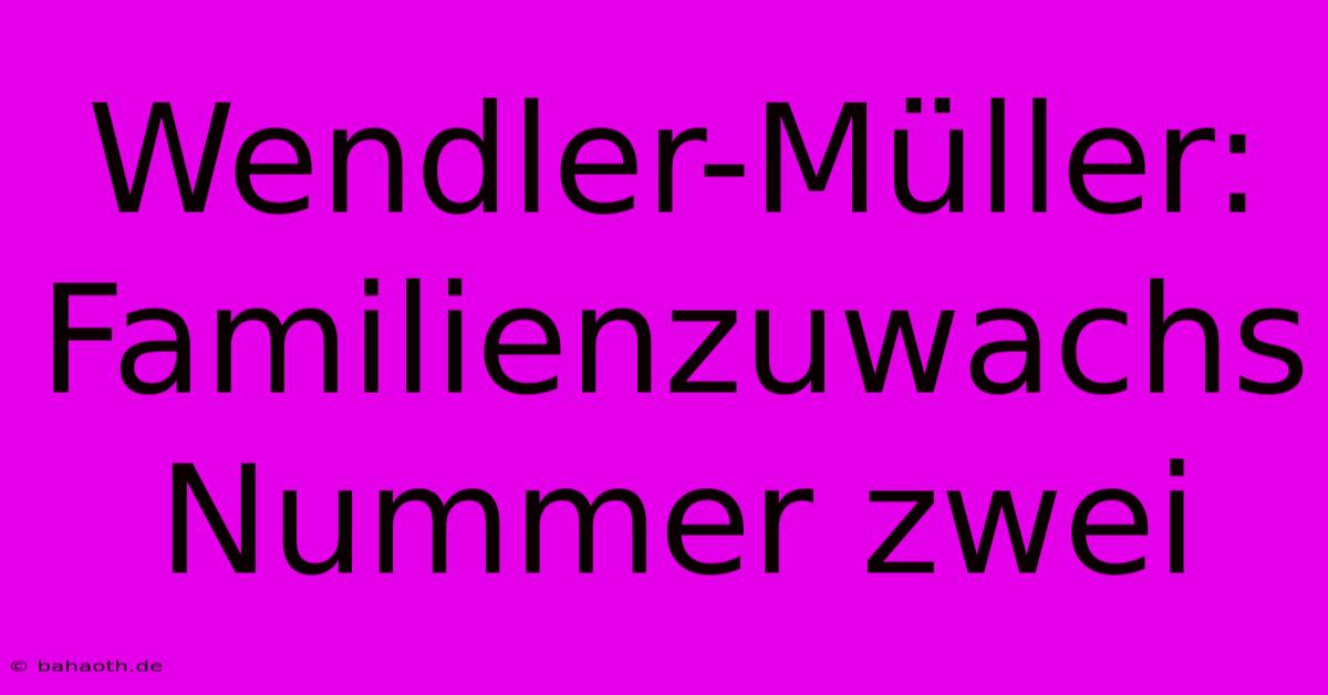 Wendler-Müller: Familienzuwachs Nummer Zwei