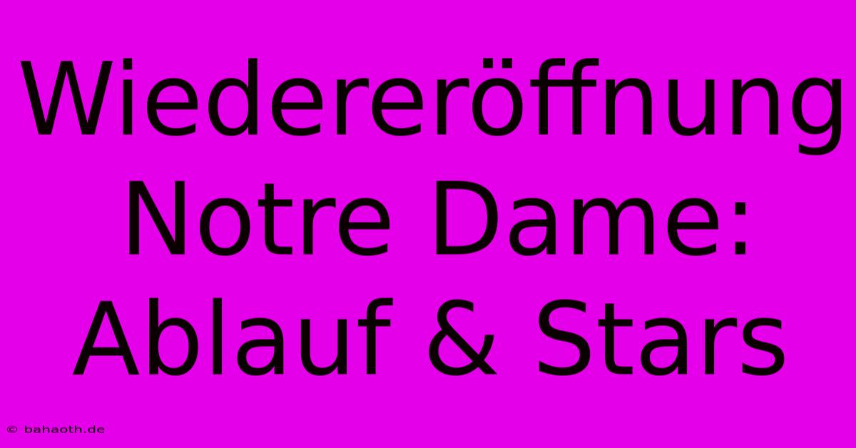 Wiedereröffnung Notre Dame:  Ablauf & Stars