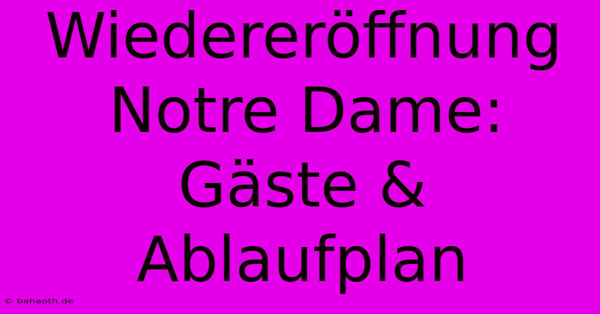 Wiedereröffnung Notre Dame: Gäste & Ablaufplan