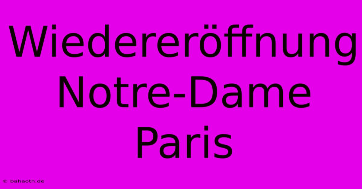 Wiedereröffnung Notre-Dame Paris