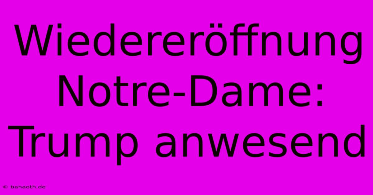 Wiedereröffnung Notre-Dame: Trump Anwesend