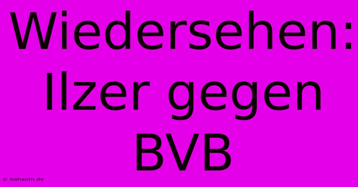 Wiedersehen: Ilzer Gegen BVB