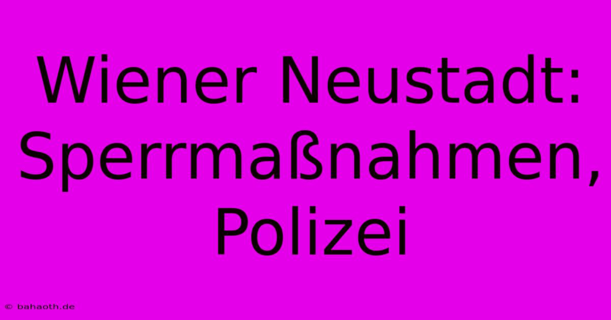 Wiener Neustadt: Sperrmaßnahmen, Polizei