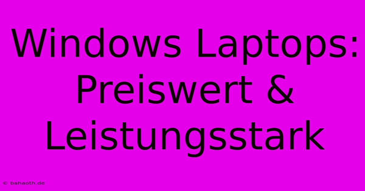 Windows Laptops: Preiswert & Leistungsstark