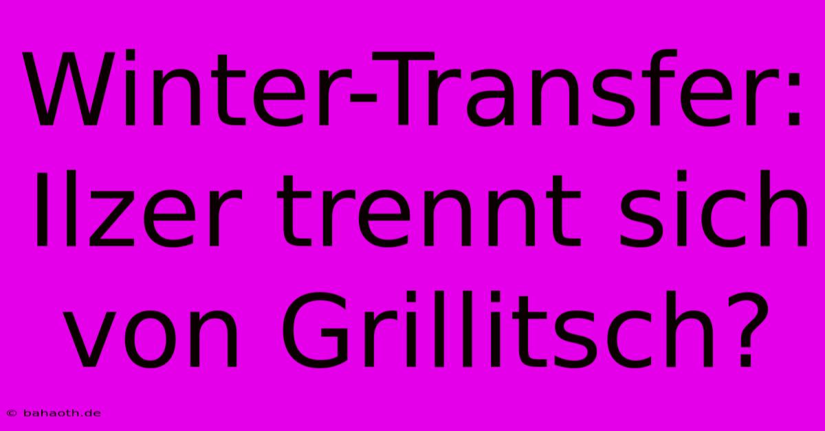 Winter-Transfer: Ilzer Trennt Sich Von Grillitsch?