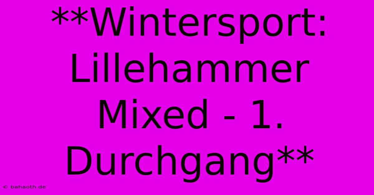 **Wintersport: Lillehammer Mixed - 1. Durchgang**