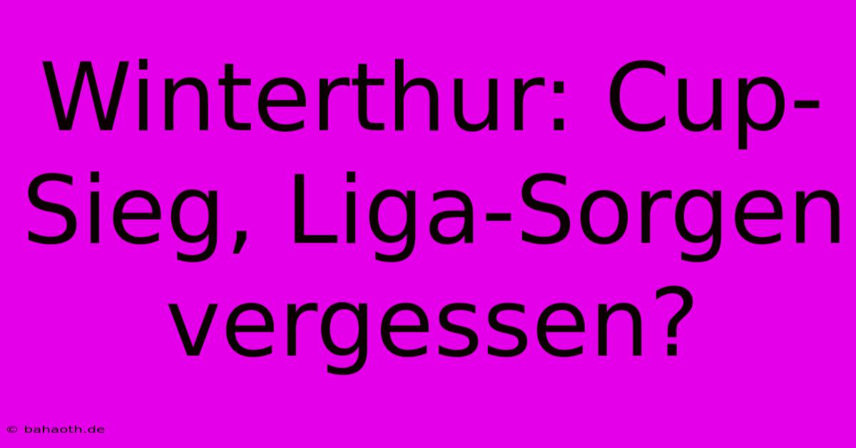 Winterthur: Cup-Sieg, Liga-Sorgen Vergessen?