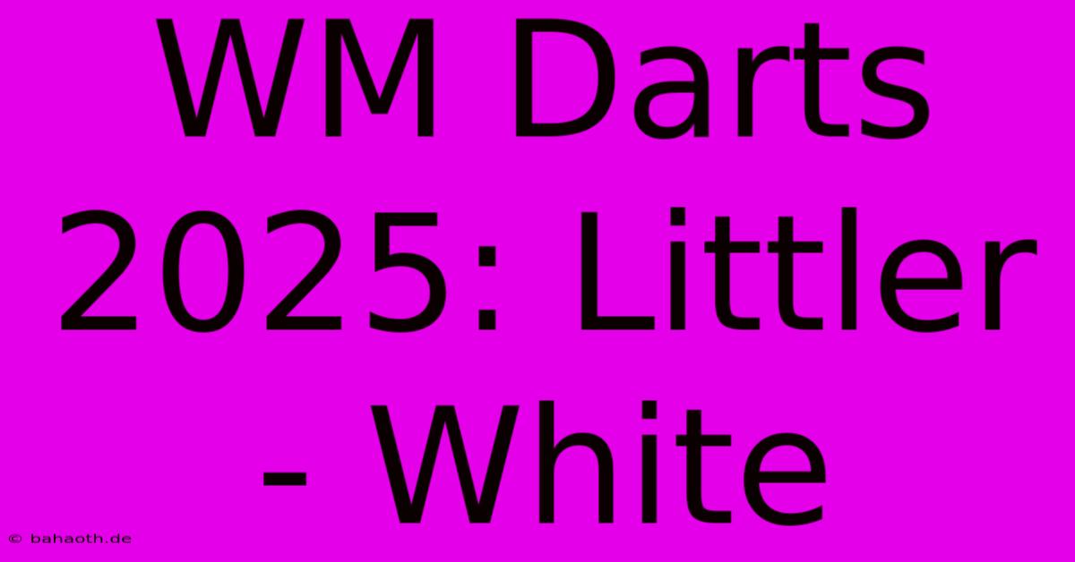 WM Darts 2025: Littler - White