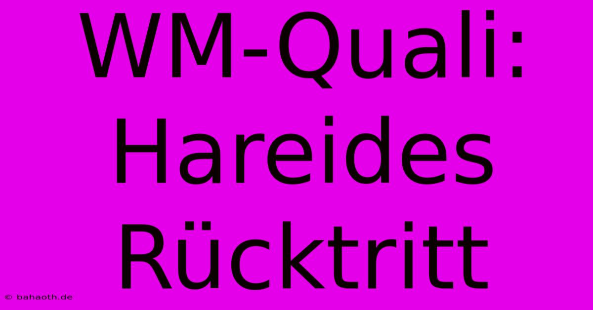 WM-Quali: Hareides Rücktritt