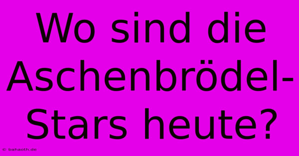 Wo Sind Die Aschenbrödel-Stars Heute?