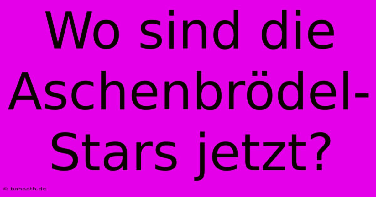 Wo Sind Die Aschenbrödel-Stars Jetzt?