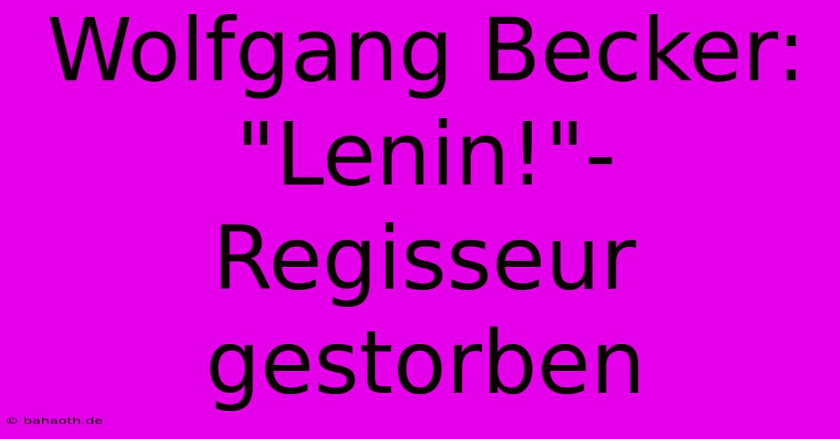 Wolfgang Becker: 