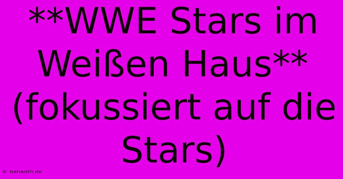 **WWE Stars Im Weißen Haus** (fokussiert Auf Die Stars)