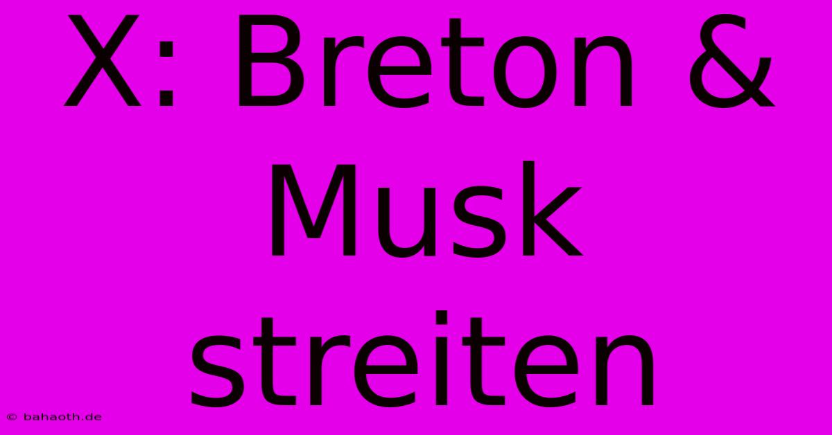 X: Breton & Musk Streiten