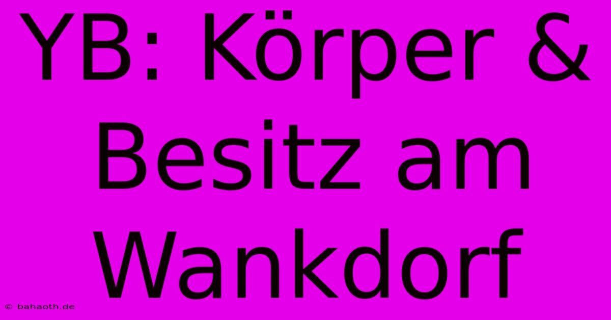 YB: Körper & Besitz Am Wankdorf