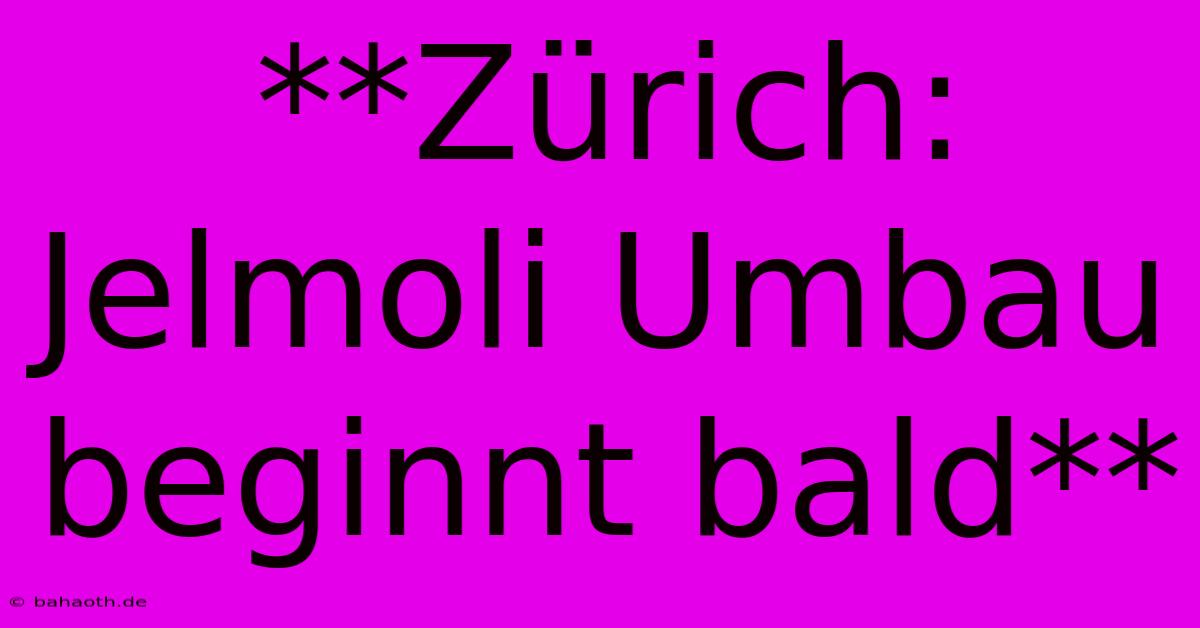 **Zürich: Jelmoli Umbau Beginnt Bald**