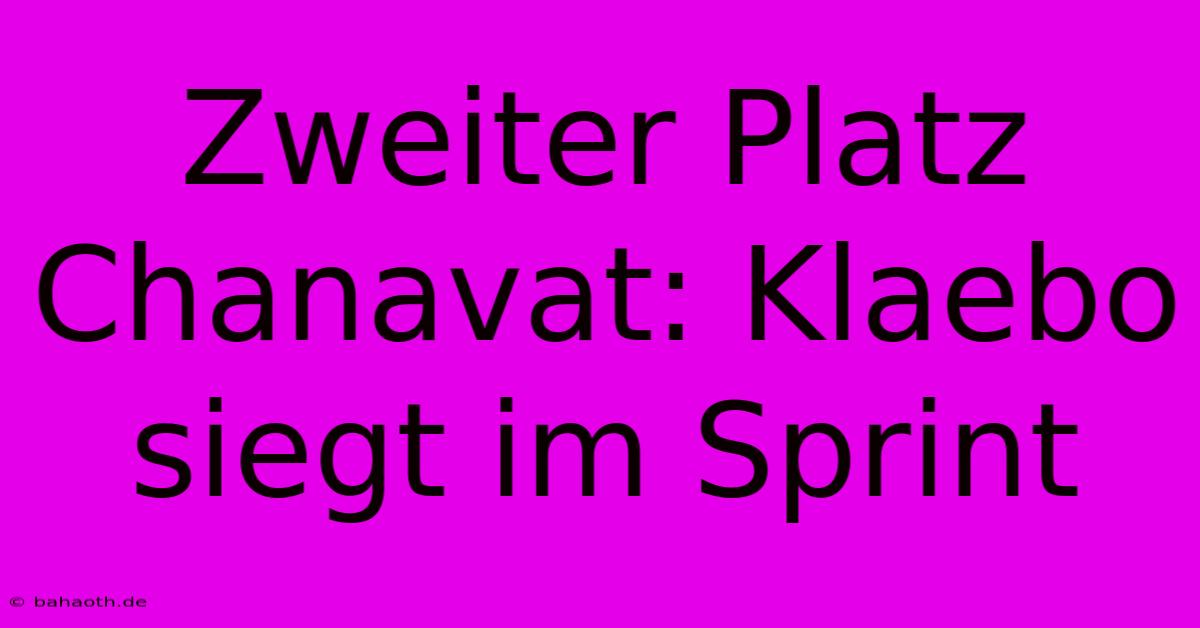 Zweiter Platz Chanavat: Klaebo Siegt Im Sprint