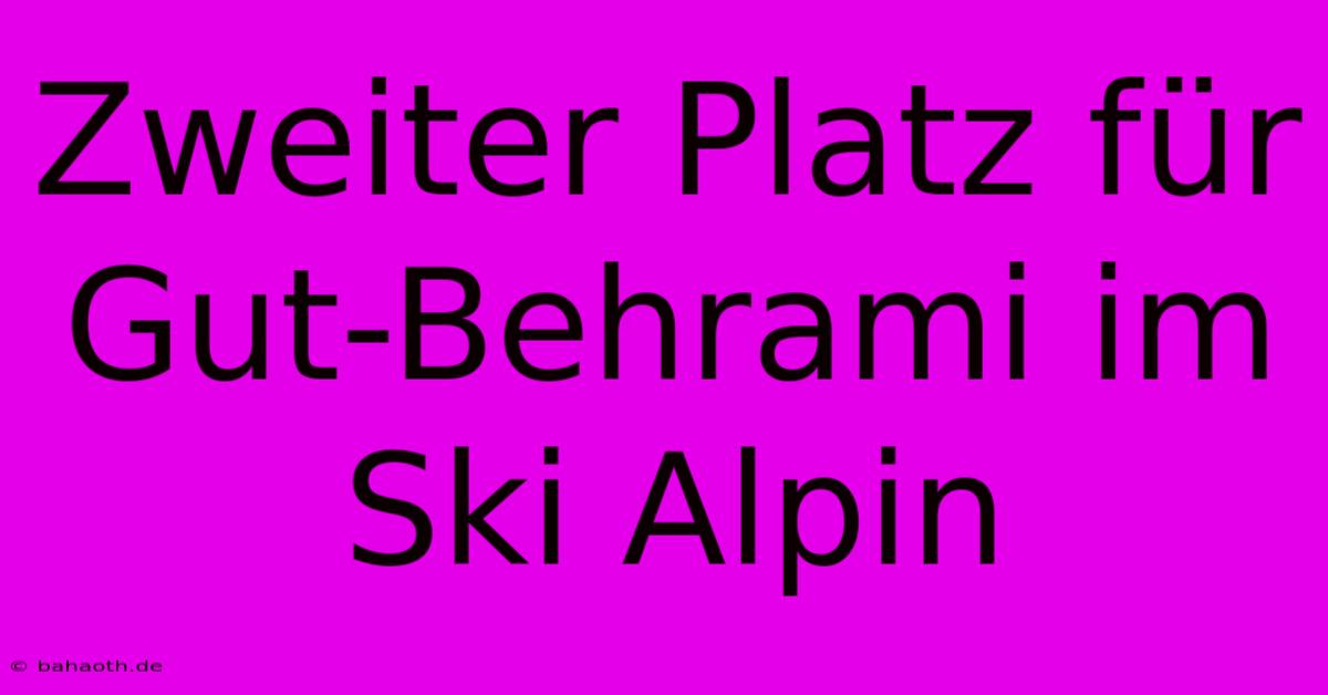 Zweiter Platz Für Gut-Behrami Im Ski Alpin