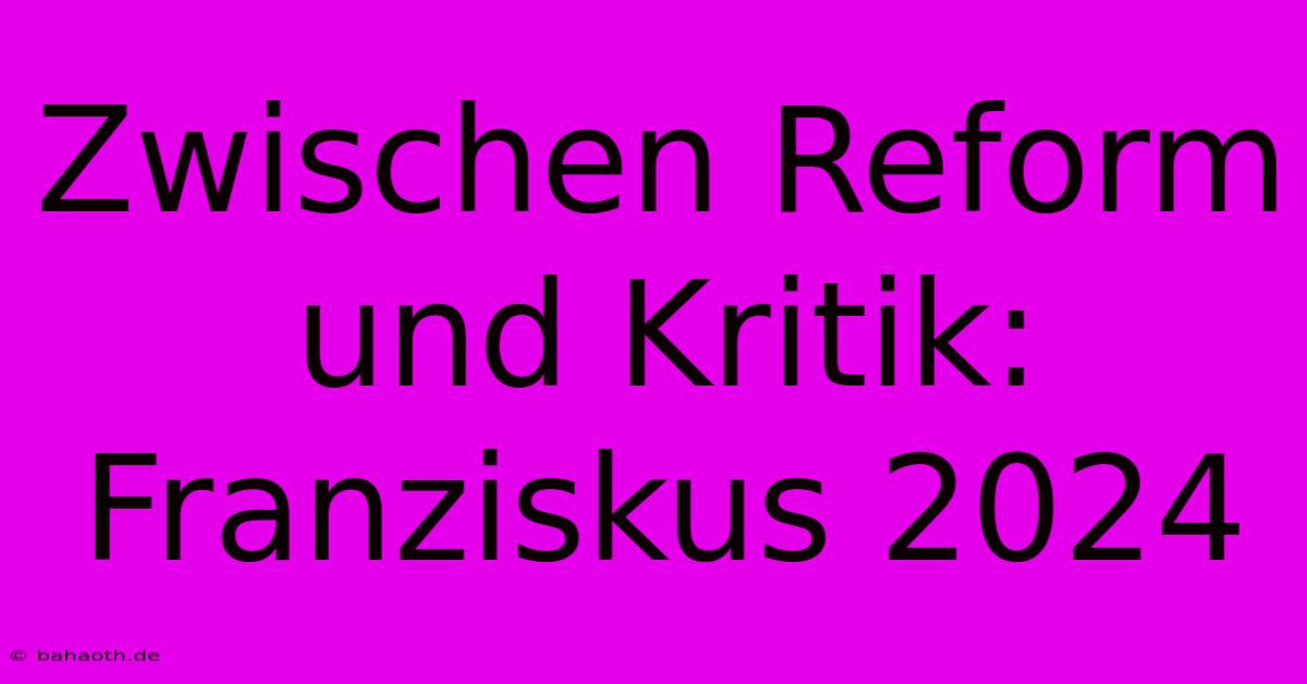 Zwischen Reform Und Kritik: Franziskus 2024